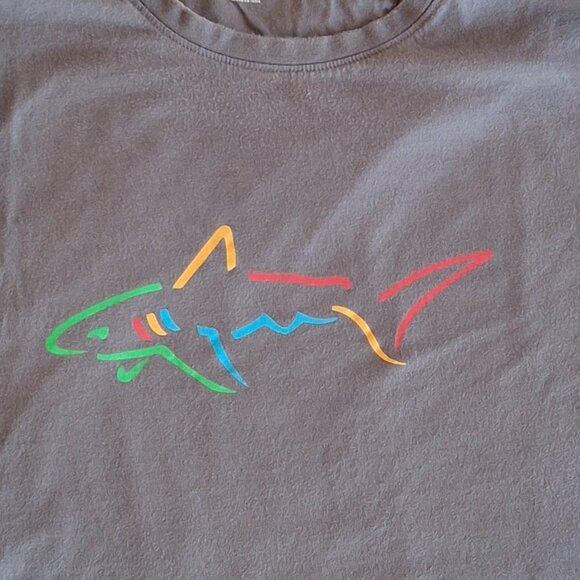 T Shirt Greg Norman Grey with Multicolor Shark Logo Cotton Adult Size XXXL 3XL - Picture 1 of 7